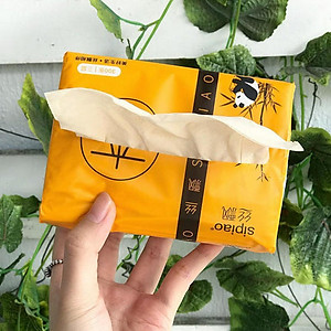 Bộ 6 gói giấy ăn gấu trúc sợi tre – không chất tẩy trắng, siêu dai, an toàn khi sử dụng