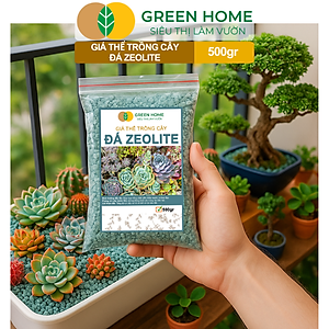 Đá Zeolite Greenhome, Bao 500GR, Giá Thể Trồng Bonsai, Xương Rồng, Đất Nền Hồ Thuỷ Sinh
