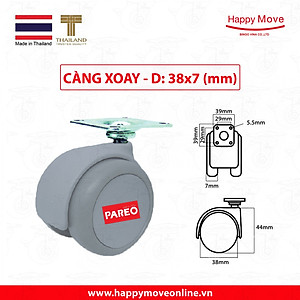 Bộ 4 bánh xe càng xoay 360 độ 38-50mm cho ghế/bàn xoay văn phòng nội thất - tải 40kg - Happy MoveThái Lan