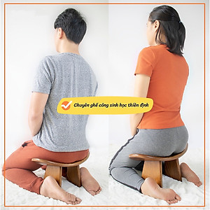 [CHÍNH HÃNG] Ghế Thiền Công Sinh Học Đa Năng – Gỗ Tự Nhiên Nhập Khẩu, Giúp Ngồi Đúng Tư Thế – Bảo Vệ Cột Sống, Giảm Mỏi Lưng