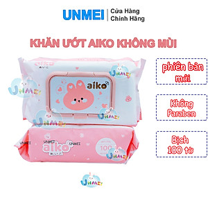 Combo 10 gói Khăn Giấy Ướt Aiko 100 tờ/gói không hương màu Hồng