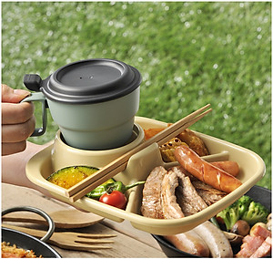 Cốc súp có nắp đậy 300ML cao cấp màu Vàng nhạt Nội địa NHẬT BẢN