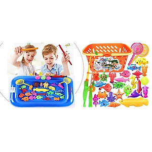 Bộ đồ chơi câu cá trẻ em kèm phao, rổ, vợt, cá, .... - Bể phao câu cá cho bé  cao cấp loại 1, an toàn  - Chính hãng MINIIN 