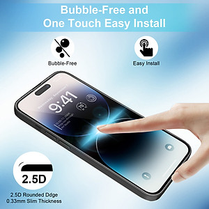 Miếng dán kính cường lực dành cho iPhone 14 Pro / 14 Pro Max hiệu HOTCASE HBO (độ cứng 9H, mỏng 0.3mm, vát 2.5D, độ trong chuẩn HD) - hàng nhập khẩu