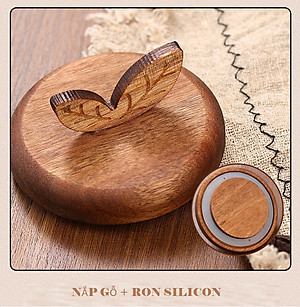 Hủ thủy tinh nắp gỗ dáng trái táo đựng trà, cà phê, các hạt và thực phẩm khô