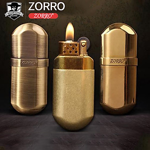 Vỏ Hột Quẹt Bật Lửa Xăng Đá Zorro Kuboy ZK516 Thiết Kế Nhỏ Gọn Đẹp Độc Lạ - Dùng Xăng Bấc Đá Cao Cấp