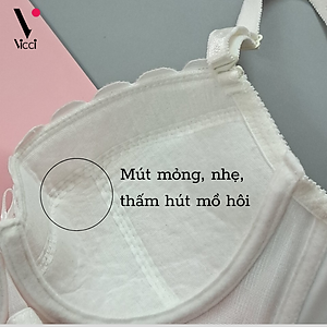 Áo lót nữ nâng ngực mỏng, có gọng Vicci AV.05 cúp chéo phối viền ren, dây vai có thể tháo rời, mềm mại, thoáng mát tạo cảm giác dễ chịu, thoải mái tuyệt đối