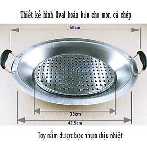 Khay Lẩu Cá Chép Om Dưa Cả Con, Có Vỉ Đáy Chống Cháy Sát, Inox  Đun Trên Mọi Loại Bếp Hàng Chính Hãng