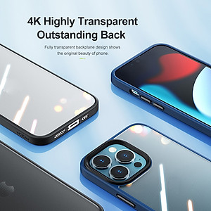 Ốp lưng chống sốc viền cao su cho iPhone 14 Plus (6.7 inch) thiết kế mặt lưng trong suốt Hiệu Rock hybrid Protective Case (độ đàn hồi cao, bảo vệ toàn diện, tản nhiệt tốt) - hàng nhập khẩu