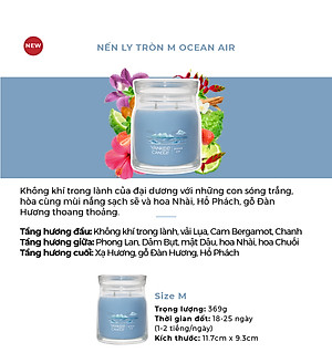 Nến ly tròn sáp đậu nành Yankee Candle size M (369g) - Ocean Air