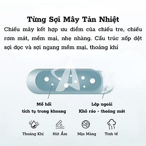 Chiếu điều hòa cao cấp Ánh Sao - Sợi mây tổng hợp + Tặng kèm túi thơm thảo dược - giao mẫu ngẫu nhiên