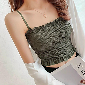 Áo quây - Áo hai dây nhún chun siêu xinh hàng Quảng Châu cao cấp, có đệm lót và dây điều chỉnh