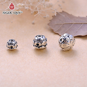 Combo 3 cái charm bạc hoa sen xỏ ngang - Ngọc Quý Gemstones