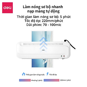 Máy Ép Plastic Nhựa Dẻo Màng Plastic Khổ A4 Chính Hãng Deli - Chuyên Dụng Ép Nhựa Dẻo, Màng Ảnh, Poster - An Toàn Dễ Sử Dụng - E2132 GQ402