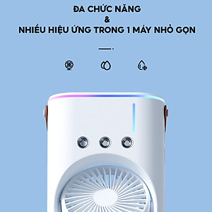 Quạt hơi nước tích điện Half Horse, xoay 180 độ , pin 4000 mah. Trợ thủ đắc lực cho mùa hè nóng nực