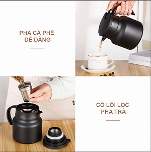 Bình pha trà, cà phê KG85S giữ nhiệt rất tốt có lõi lọc inox 316 cao cấp 1000ml - Hàng chính hãng