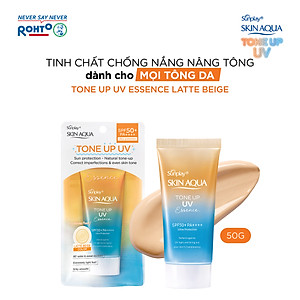 Kem chống nắng nâng tông Skin Aqua Tone up Latte Beige cho mọi tông da, dạng tinh chất Sunplay Skin Aqua Tone Up UV Essence Latte Beige SPF 50+ PA++++ 50g