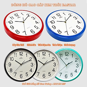 Đồng Hồ Treo Tường EASTAR Cao Cấp Tròn – Số Dập Nổi Máy KIM TRÔI – Bảo Hành 2 Năm – Tặng Pin Maxell