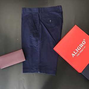 Quần short nam ALIGRO chất liệu kaki màu navy dáng basic trẻ trung năng động ALGQS1075