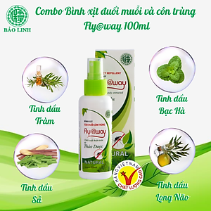 [Combo 2 Chai 100ml] Xịt Xua Đuổi Muỗi Và Côn Trùng Fly@Way Bảo Linh, 100% Thảo Dược Từ Thiên Nhiên, An Toàn Cho Bé và Cả Gia Đình