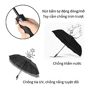 Ô dù che mưa che nắng chống UV Basic Nason Umbrella 8 nan đóng mở tự động gấp nhỏ gọn cầm tay