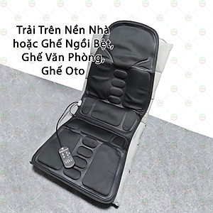 [Cực Đã] Nệm Mát Xa Toàn Thân KhoNCC Hàng Chính Hãng - Massge Mông Lưng Vai Cổ - Có Thể Nằm Hoặc Ngồi Ghế Game, Ôtô Đều Được - KLM-NNMTT