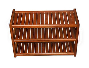 Kệ Giày Dép Gỗ Tự Nhiên 3 Tầng Rộng 60cm (Vàng)