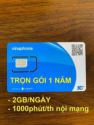 SIM 4G VINAPHONE TRỌN GÓI 1 NĂM - CHỌN LOẠI: 2GB/ngày, 6GB/ngày, 500GB/tháng - Hàng chính hãng