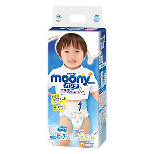 Tã/Bỉm Quần Cao Cấp Moony Size M58, L44 (BOY/GIRL), XL38 (BOY/GIRL), XXL26 (BOY/GIRL)