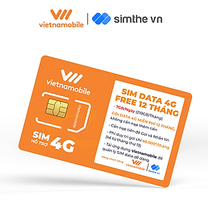 [MIỄN PHÍ 1 NĂM] SIM MAX DATA 4G VIETNAMOBILE 7GB/Ngày + FREE Gọi Nội Mạng. Trọn Gói 12 Tháng Không Cần Nạp Tiền - Hàng Chính Hãng