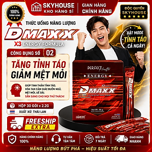DMAXX thức uống bổ sung vitamin năng lượng không đường DAMODE 3 gói dùng thử màu đỏ