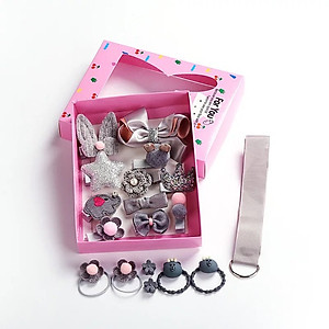 Sét phụ kiện buộc tóc cho bé 18 chi tiết
