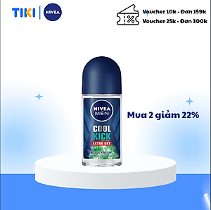 Lăn ngăn mùi NIVEA MEN Cool Kick Mát Lạnh - Siêu Khô Thoáng (50ml) - 83188