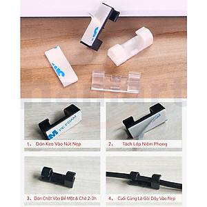 COMBO 2 BỘ Nẹp Dây Điện Miếng Dán Tường Siêu Dính , Kẹp Đi Dây Điện Kẹp Cố Định Và Giữ Luồn Dây Điện Siêu Sốc an toàn tiện lợi dễ lắp đặt Dây Mạng