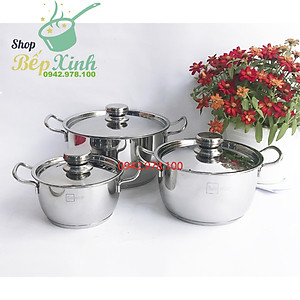 Bộ Nồi Inox 430 Bếp Từ Fivestar 3 Chiếc Nắp Inox Tặng 5 Muỗng Ăn Inox