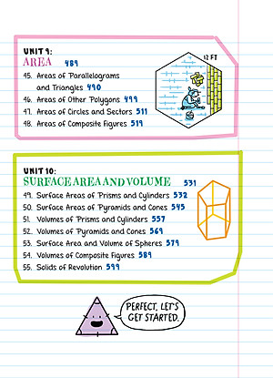 Sách Everything You Need To Ace Geomistry, Prealgebra And Algebra big fat notebooks ( Sổ Tay Hình Học Và Sổ Tay Đại Số Bản Tiếng Anh ) - Tổng Hợp Kiến Thức Hình Học và Đại Số Cho Học Sinh Từ Lớp 8 Đến Lớp 12