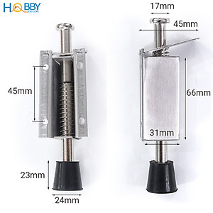 Đồ chặn cửa 2 chiều chốt đạp lò xo đế cao su Hobby Home Decor CCD1