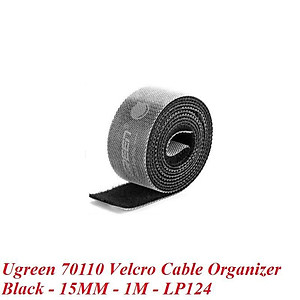 Ugreen UG70110LP124TK 1M cỡ 15mm băng dán Velcro màu đen ngang 1.5cm - HÀNG CHÍNH HÃNG