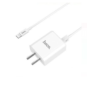 Bộ sạc nhanh 2.1A Hoco C62 chân dẹt 2 cổng Usb kèm dây sạc cho iPhone/iPad - Hàng chính hãng
