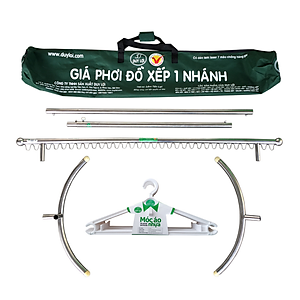 GIÁ PHƠI ĐỒ 1 NHÁNH NGẮN (TẶNG 10 MÓC ÁO KÉP NHỰA CAO CẤP DUY LỢI)