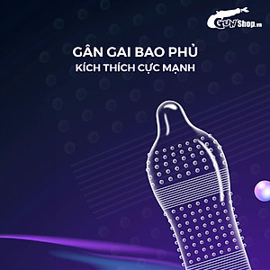 [Hộp 10 cái] Bao cao su Shell Giant Entering - Gân nổi, bi tăng 3cm