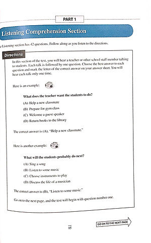 Practice Test for the Toefl Junior Standard Test