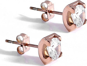 Bông tai Titan đính đá BT243 - Màu Đồng (2 chiếc)