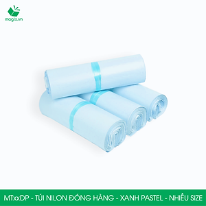 Combo 100 túi nilon gói hàng - túi niêm phong đóng hàng màu xanh pastel - NHIỀU KÍCH THƯỚC