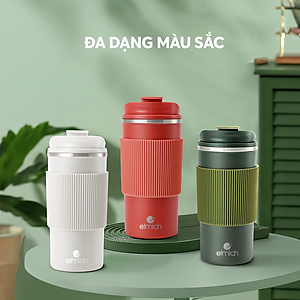 Ly giữ nhiệt inox 304 Elmich EL8345 480ml, Hàng chính hãng, lớp silicone chống trượt - JoyMall