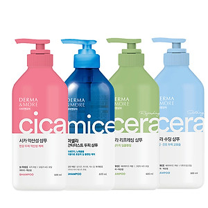 Dầu gội và dầu xả phục hồi tóc hư tổn giảm bết Derma & More CERAMIDE giảm gãy rụng, dưỡng tóc bóng khỏe 600ml