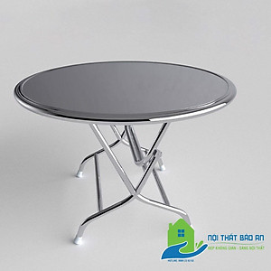 Bàn tròn inox 304 cao cấp 1m2- Nội Thất Bảo An