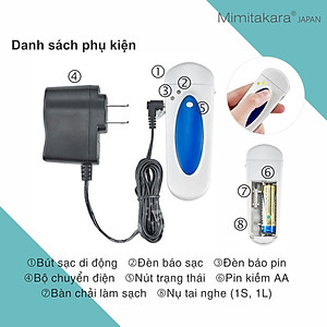 Máy trợ thính siêu nhỏ lỗ tai, bút sạc di động Mimitakara (JAPAN) UP-6SZX
