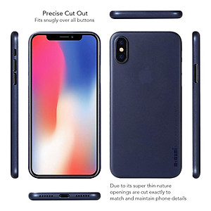 Ốp lưng Memumi siêu mỏng chống bám vân 0.3 mm cho iPhone X, Xs có gờ bảo vệ camera - Hàng nhập khẩu