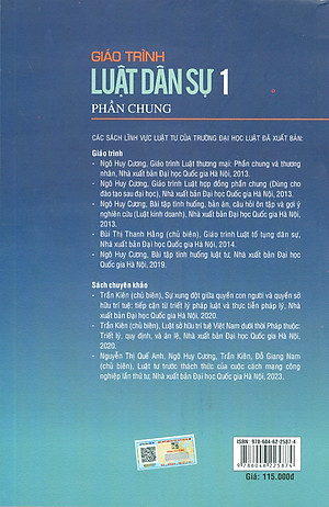 Giáo Trình Luật Dân Sự 1 (Phần Chung) - NXB Đại Học Quốc Gia Hà Nội - Nhiều tác giả - (bìa mềm)